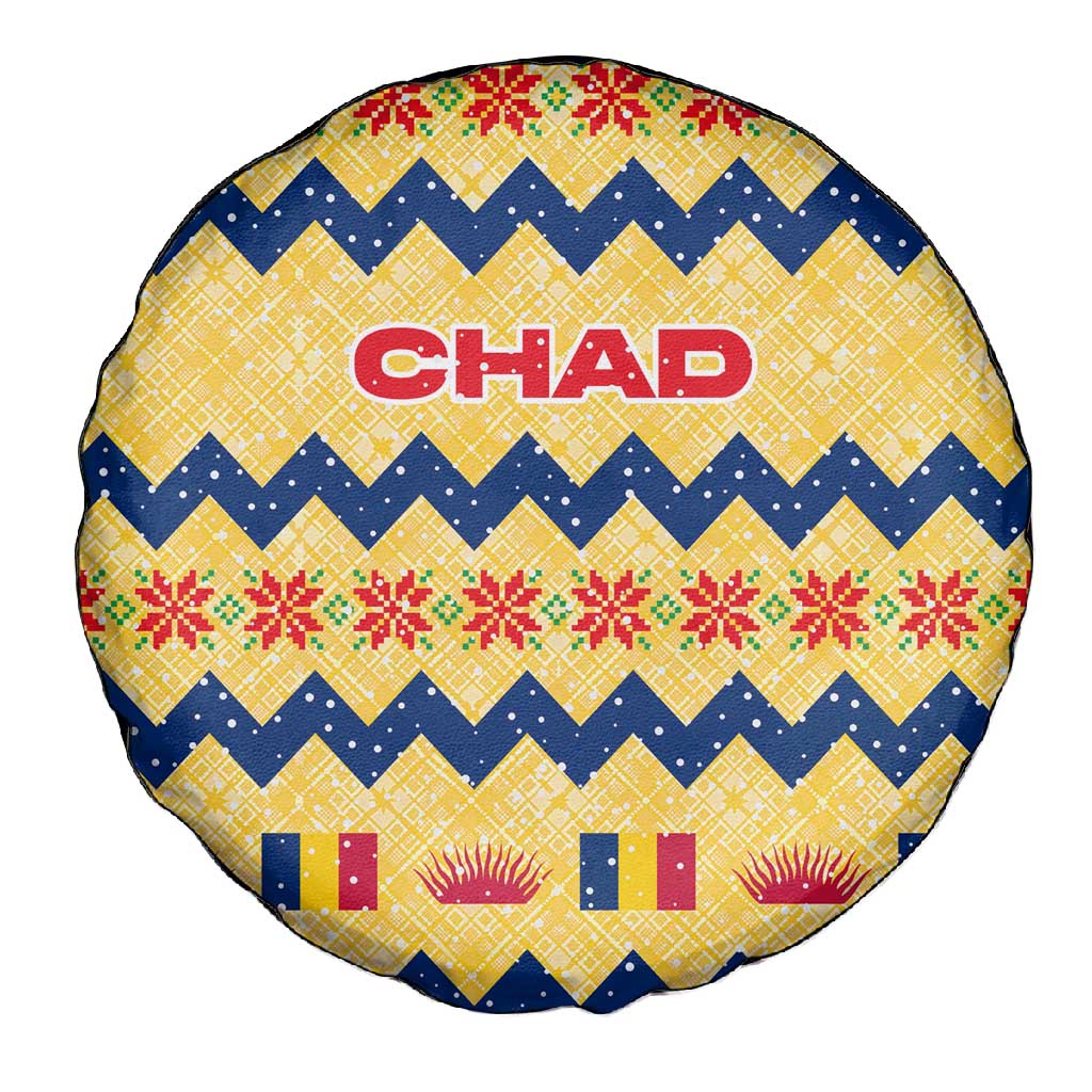 Chad Christmas Spare Tire Cover National Coat of Arms, and Festive Motif - African Pride