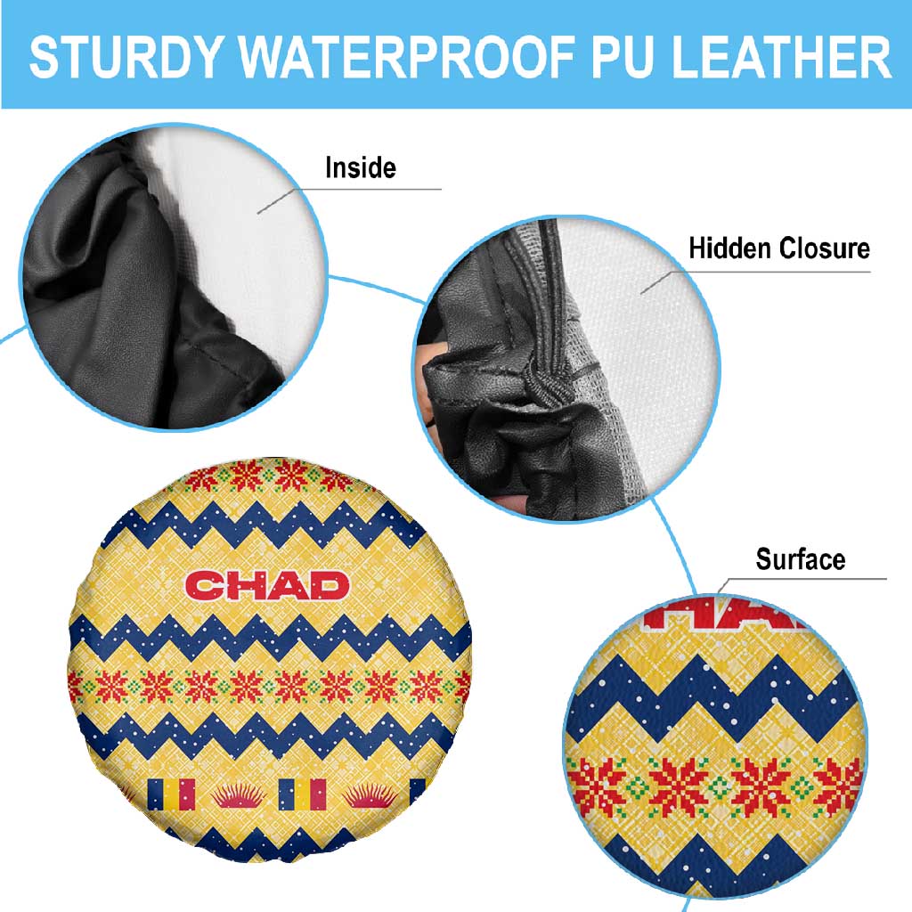 Chad Christmas Spare Tire Cover National Coat of Arms, and Festive Motif - African Pride