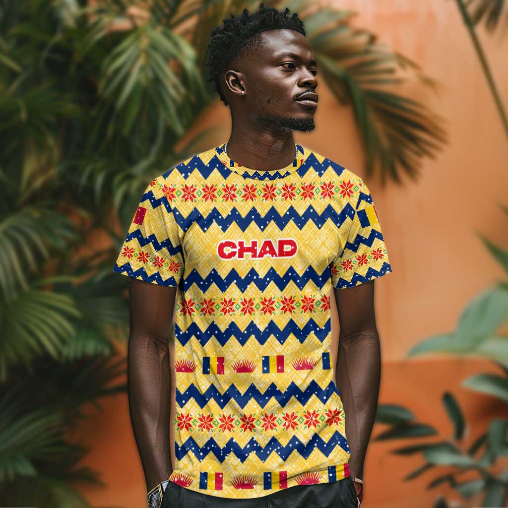 Chad Christmas T shirt National Coat of Arms, and Festive Motif - African Pride
