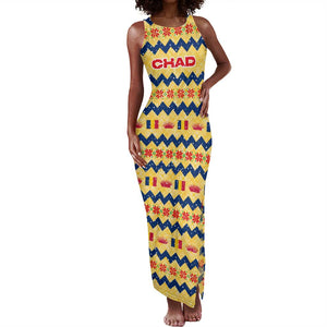 Chad Christmas Tank Maxi Dress National Coat of Arms, and Festive Motif - African Pride