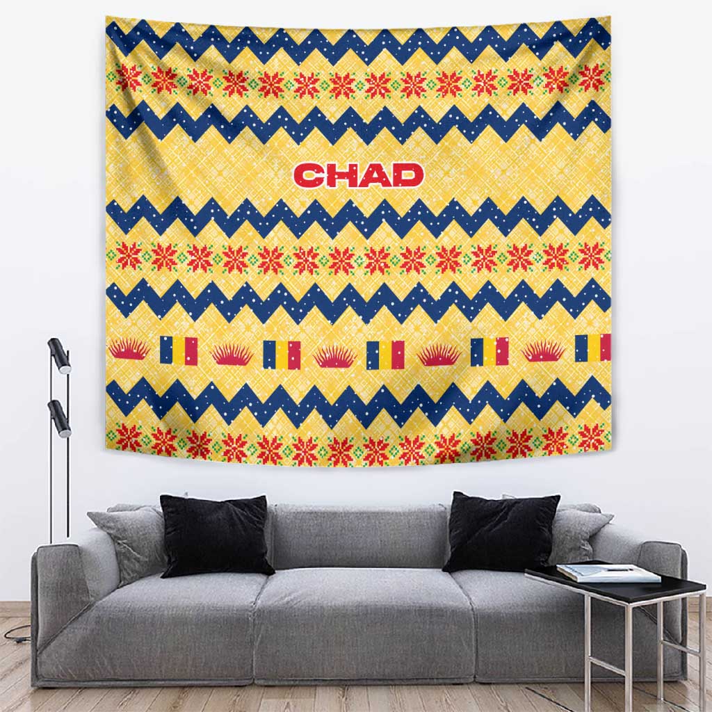 Chad Christmas Tapestry National Coat of Arms, and Festive Motif - African Pride