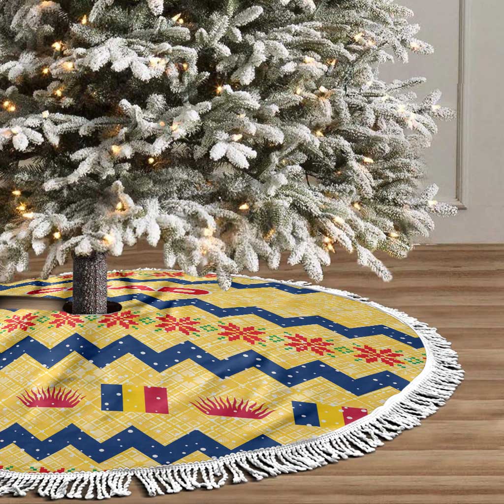 Chad Christmas Tree Skirt National Coat of Arms, and Festive Motif - African Pride