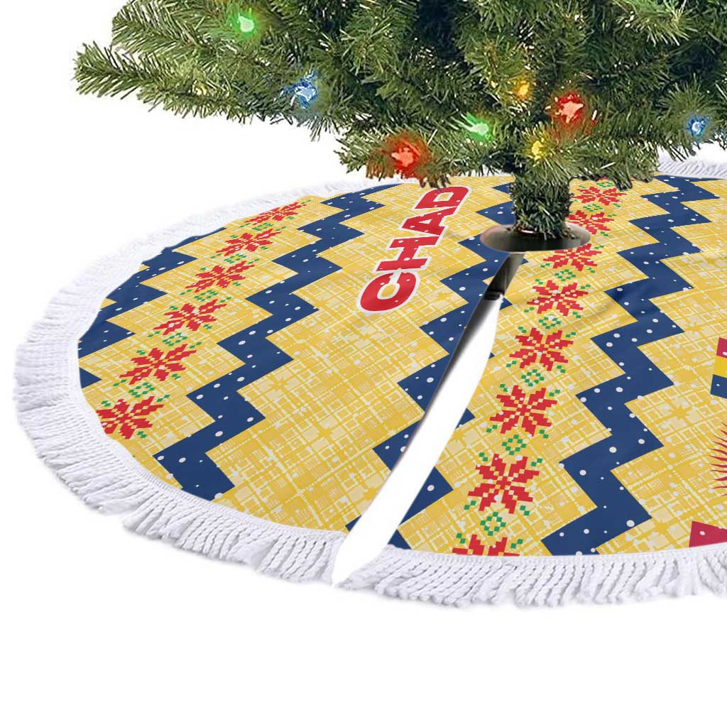 Chad Christmas Tree Skirt National Coat of Arms, and Festive Motif - African Pride