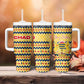 Chad Christmas Tumbler With Handle National Coat of Arms, and Festive Motif - African Pride