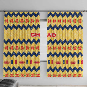 Chad Christmas Window Curtain National Coat of Arms, and Festive Motif - African Pride