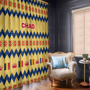 Chad Christmas Window Curtain National Coat of Arms, and Festive Motif - African Pride