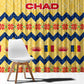 Chad Christmas Window Curtain National Coat of Arms, and Festive Motif - African Pride