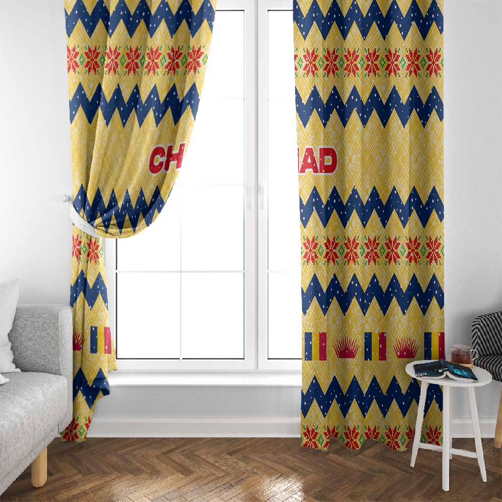 Chad Christmas Window Curtain National Coat of Arms, and Festive Motif - African Pride