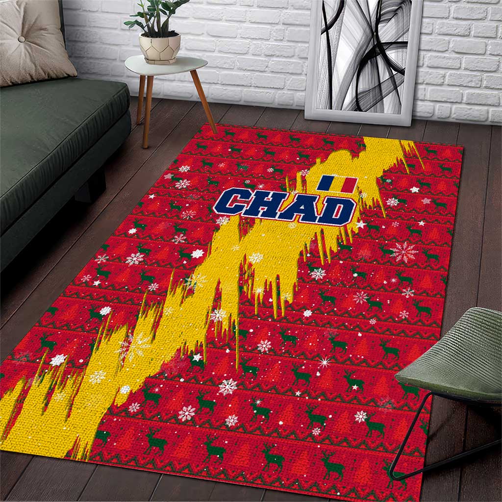Chad Christmas Area Rug National Coat of Arms and Snowflake Accents by ...