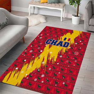 Chad Christmas Area Rug National Coat of Arms and Snowflake Accents - African Pride