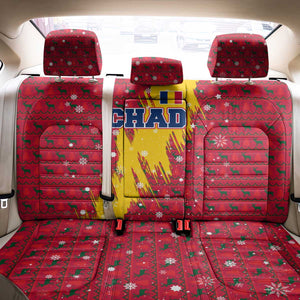 Chad Christmas Back Car Seat Cover National Coat of Arms and Snowflake Accents - African Pride