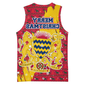 Chad Christmas Basketball Jersey National Coat of Arms and Snowflake Accents - African Pride