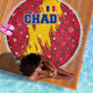 Chad Christmas Beach Blanket National Coat of Arms and Snowflake Accents - African Pride