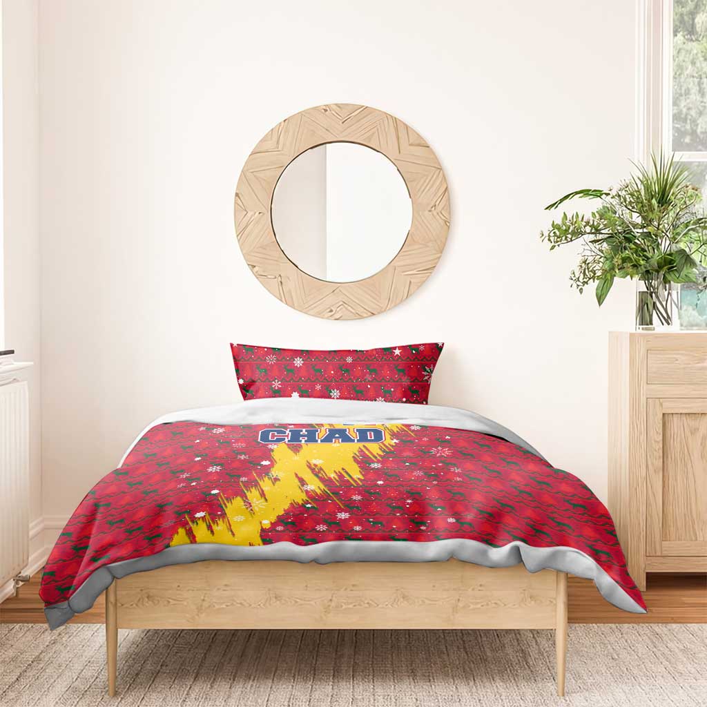 Chad Christmas Bedding Set National Coat of Arms and Snowflake Accents - African Pride