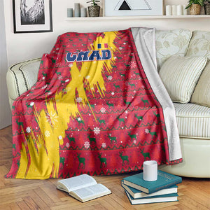 Chad Christmas Blanket National Coat of Arms and Snowflake Accents - African Pride