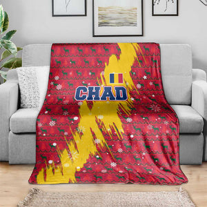 Chad Christmas Blanket National Coat of Arms and Snowflake Accents - African Pride