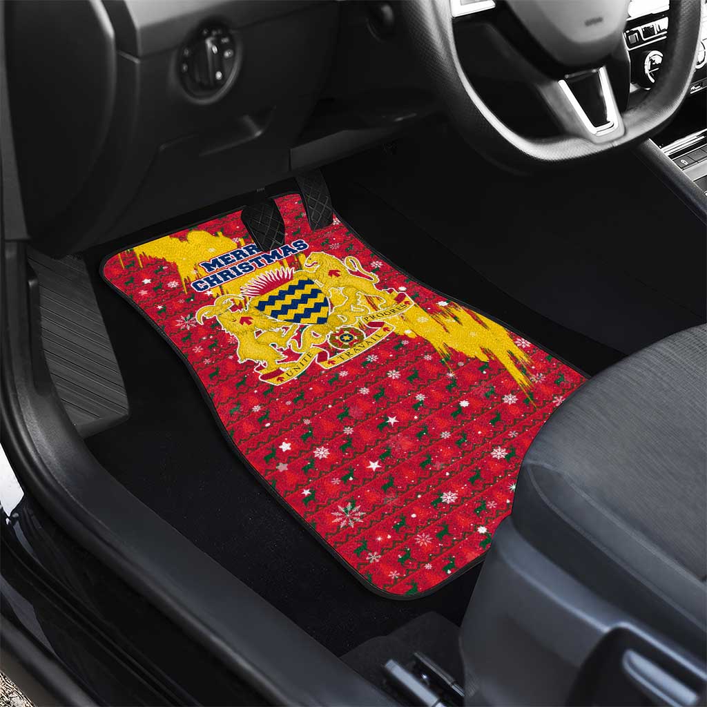 Chad Christmas Car Mats National Coat of Arms and Snowflake Accents - African Pride