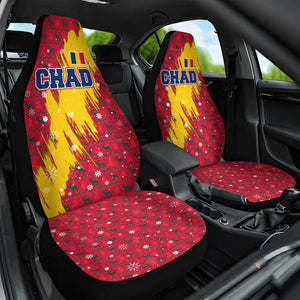 Chad Christmas Car Seat Cover National Coat of Arms and Snowflake Accents - African Pride
