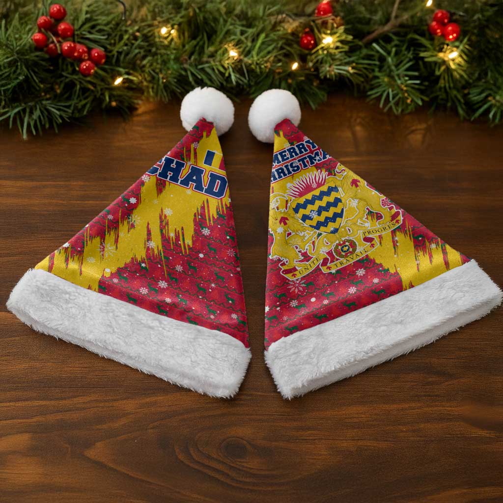Chad Christmas Santa Hat National Coat of Arms and Snowflake Accents - African Pride