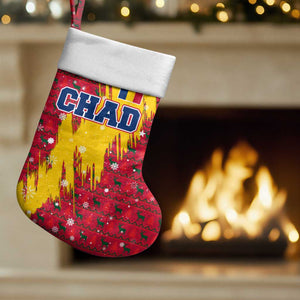 Chad Christmas Stocking National Coat of Arms and Snowflake Accents - African Pride