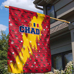 Chad Christmas Garden Flag National Coat of Arms and Snowflake Accents - African Pride