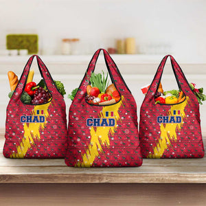 Chad Christmas Grocery Bag National Coat of Arms and Snowflake Accents - African Pride