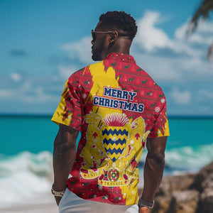 Chad Christmas Hawaiian Shirt National Coat of Arms and Snowflake Accents - African Pride