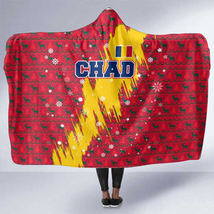 Chad Christmas Hooded Blanket National Coat of Arms and Snowflake Accents - African Pride