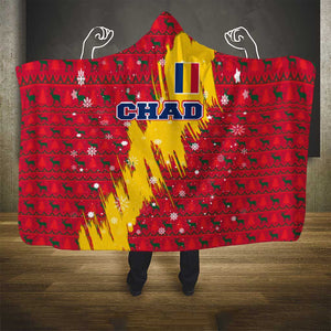 Chad Christmas Hooded Blanket National Coat of Arms and Snowflake Accents - African Pride