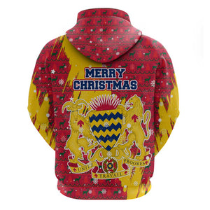 Chad Christmas Hoodie National Coat of Arms and Snowflake Accents - African Pride