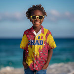 Chad Christmas Kid Hawaiian Shirt National Coat of Arms and Snowflake Accents - African Pride