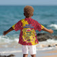 Chad Christmas Kid Hawaiian Shirt National Coat of Arms and Snowflake Accents - African Pride