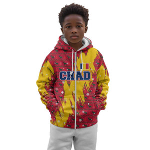 Chad Christmas Kid Hoodie National Coat of Arms and Snowflake Accents - African Pride