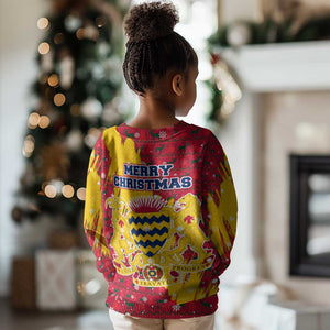 Chad Christmas Kid Ugly Christmas Sweater National Coat of Arms and Snowflake Accents - African Pride