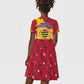 Chad Christmas Kid Short Sleeve Dress National Coat of Arms and Snowflake Accents - African Pride