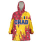 Chad Christmas Kid Wearable Blanket Hoodie National Coat of Arms and Snowflake Accents - African Pride