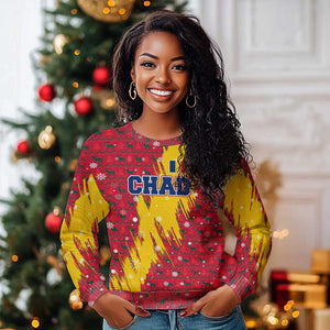 Chad Christmas Ugly Christmas Sweater National Coat of Arms and Snowflake Accents - African Pride