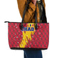 Chad Christmas Leather Tote Bag National Coat of Arms and Snowflake Accents - African Pride