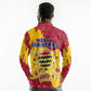 Chad Christmas Long Sleeve Polo Shirt National Coat of Arms and Snowflake Accents - African Pride