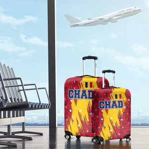 Chad Christmas Luggage Cover National Coat of Arms and Snowflake Accents - African Pride