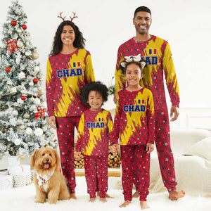 Chad Christmas Pajama Set National Coat of Arms and Snowflake Accents - African Pride