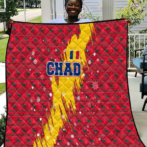 Chad Christmas Quilt National Coat of Arms and Snowflake Accents - African Pride