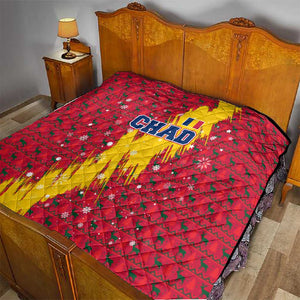 Chad Christmas Quilt National Coat of Arms and Snowflake Accents - African Pride