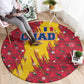 Chad Christmas Round Carpet National Coat of Arms and Snowflake Accents - African Pride