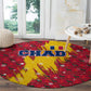 Chad Christmas Round Carpet National Coat of Arms and Snowflake Accents - African Pride