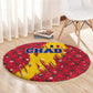 Chad Christmas Round Carpet National Coat of Arms and Snowflake Accents - African Pride
