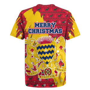Chad Christmas Rugby Jersey National Coat of Arms and Snowflake Accents - African Pride