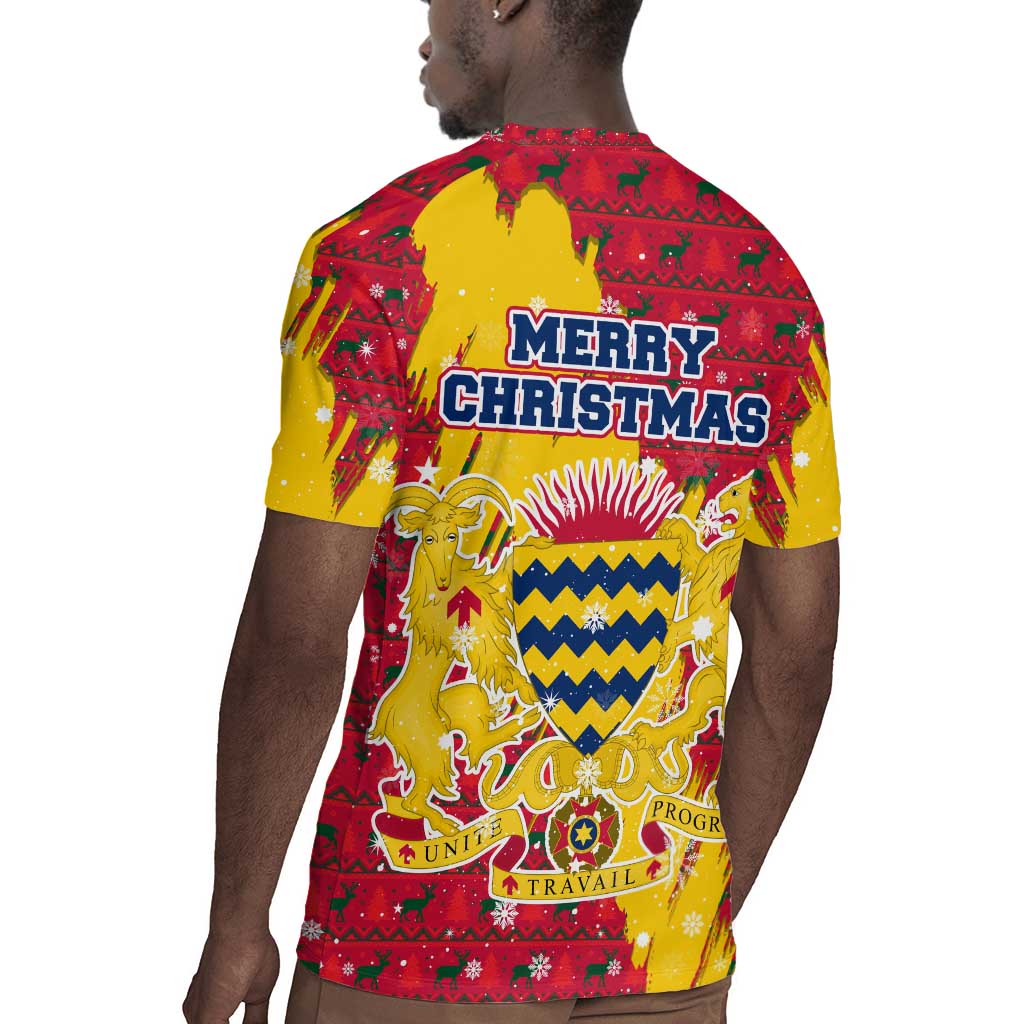 Chad Christmas Rugby Jersey National Coat of Arms and Snowflake Accents - African Pride