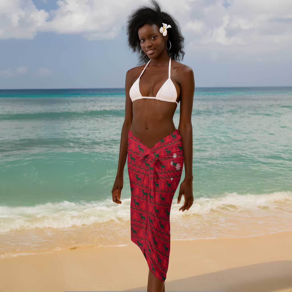 Chad Christmas Sarong National Coat of Arms and Snowflake Accents - African Pride