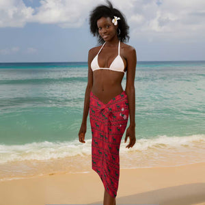 Chad Christmas Sarong National Coat of Arms and Snowflake Accents - African Pride